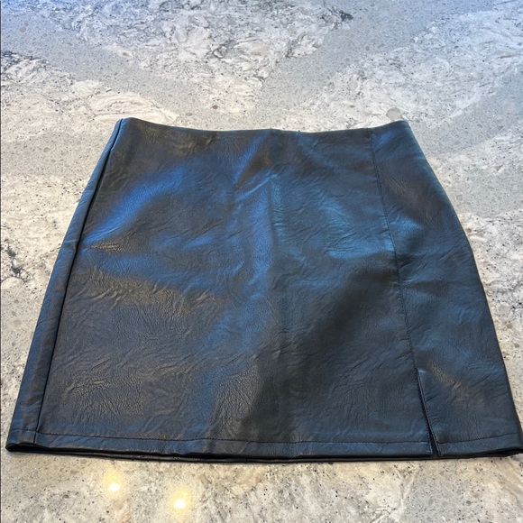Topshop Dresses & Skirts - Topshop Black Faux Leather Mini Skirt 8